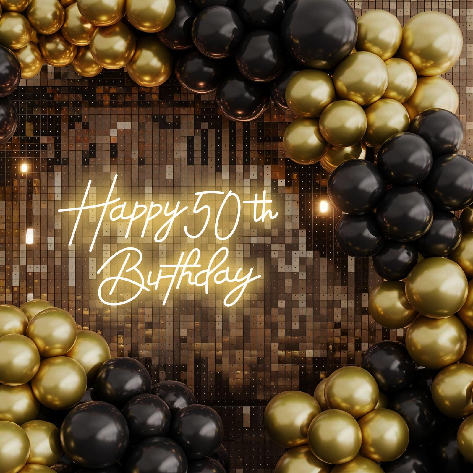 Bklphsey LED 50th birthday sign creates eye-catching ambiance