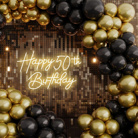 Bklphsey LED 50th birthday sign creates eye-catching ambiance