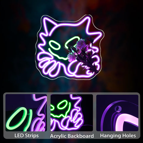 Bkuupau neon sign adding gaming room decor and anime vibe