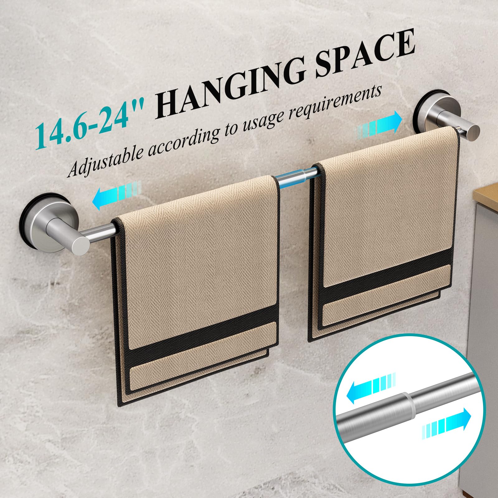 BKV towel bar can hang towels, robes or clothes in a bathroom