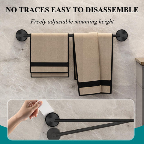 BKV towel bar removable and reusable with no wall damage