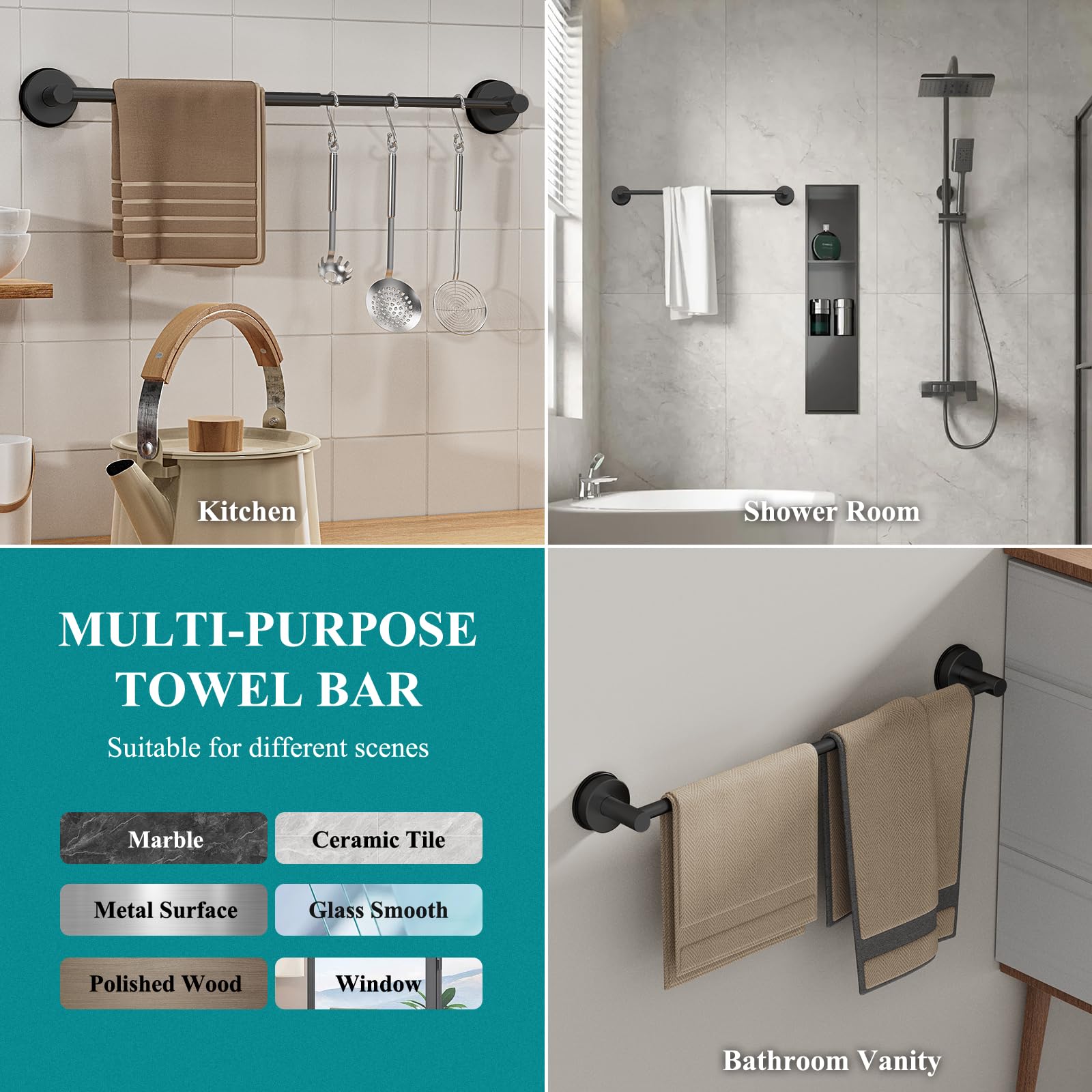 BKV towel bar wall-mounted installation offers space-saving storage on any bathroom wall.