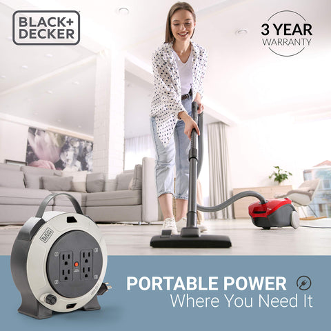 BLACK+DECKER heavy-duty extension reel for daily use.
