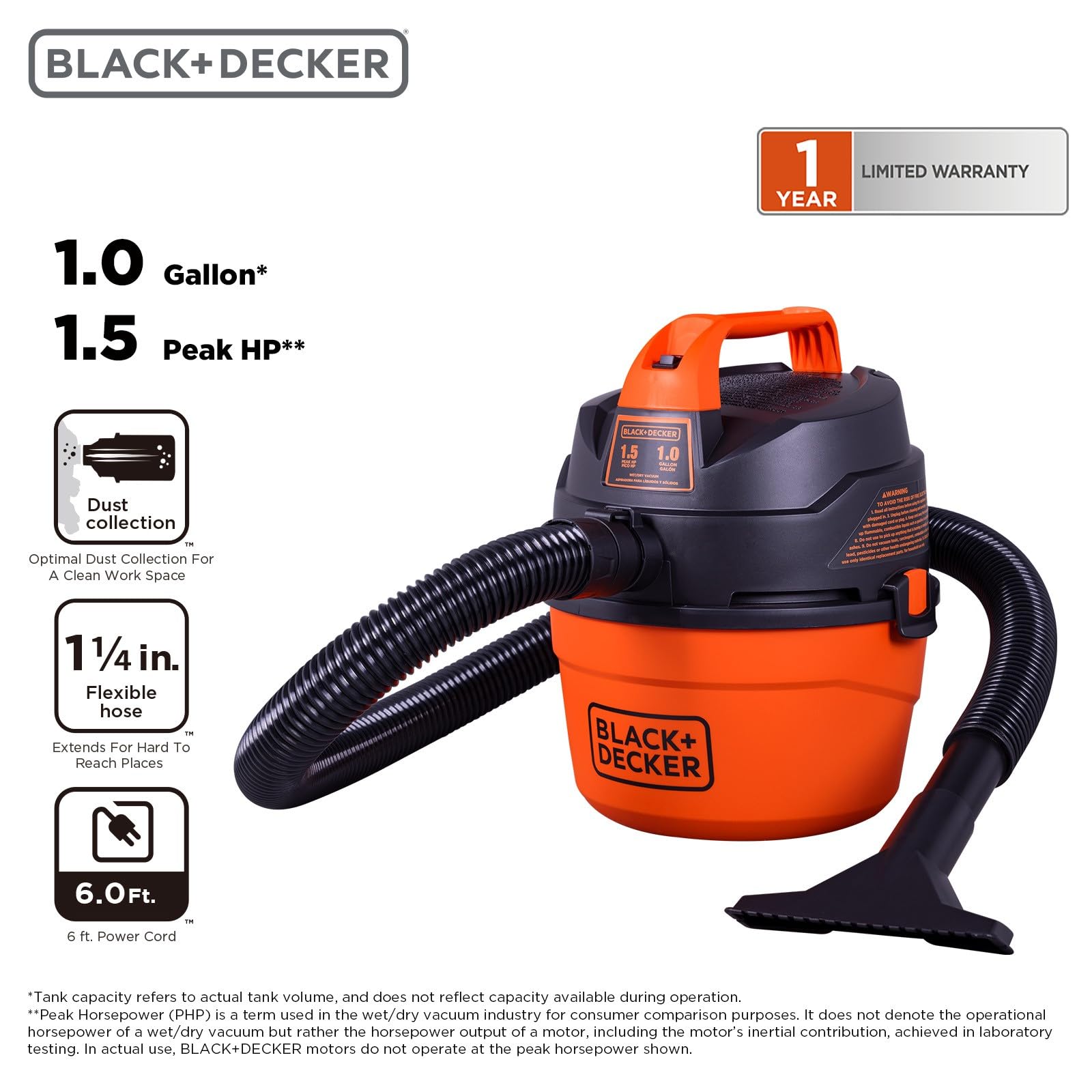 BLACK+DECKER wall-mount bracket shown with the compact vacuum for space saving.