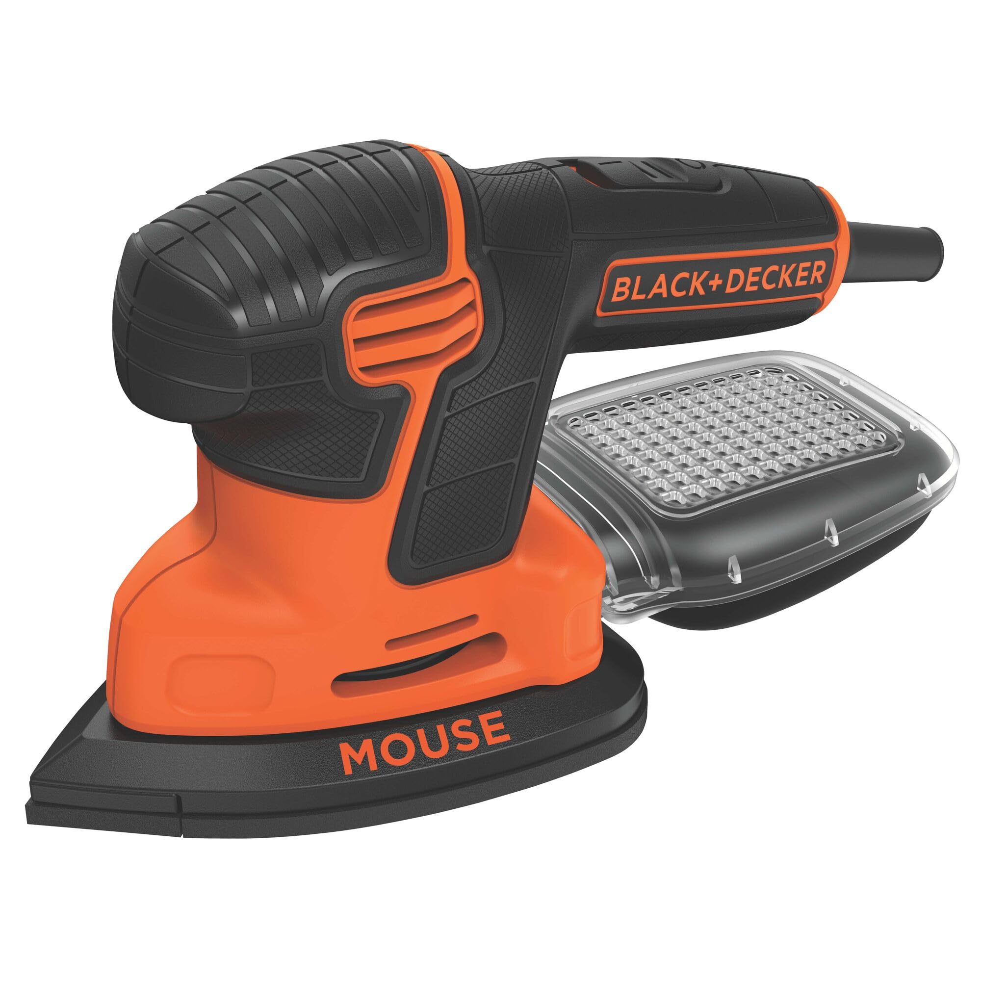 BLACK+DECKER Detail Sander Mouse 3-position grip enhances control during detail work.