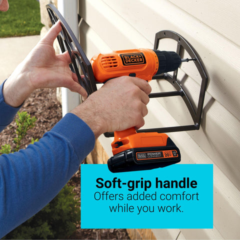 BLACK+DECKER LD120VA battery release action shows quick changes.
