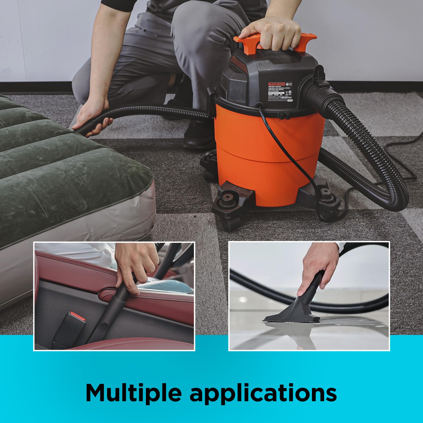 BLACK+DECKER hose and nozzle set for versatile debris pickup