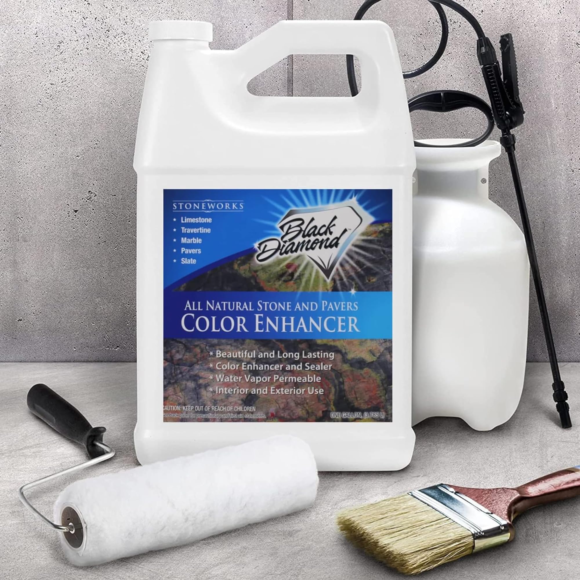 Brick and block surfaces deepened color with Black Diamond Color Enhancer Sealer