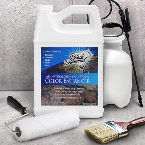 Brick and block surfaces deepened color with Black Diamond Color Enhancer Sealer