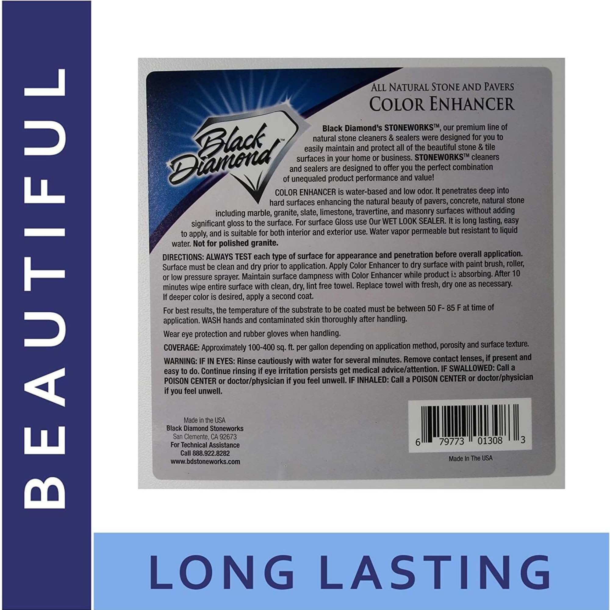 Black Diamond Color Enhancer Sealer on marble surface for richer color