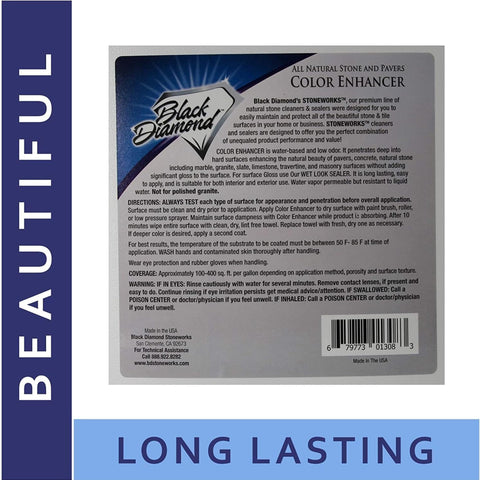 Black Diamond Color Enhancer Sealer on marble surface for richer color