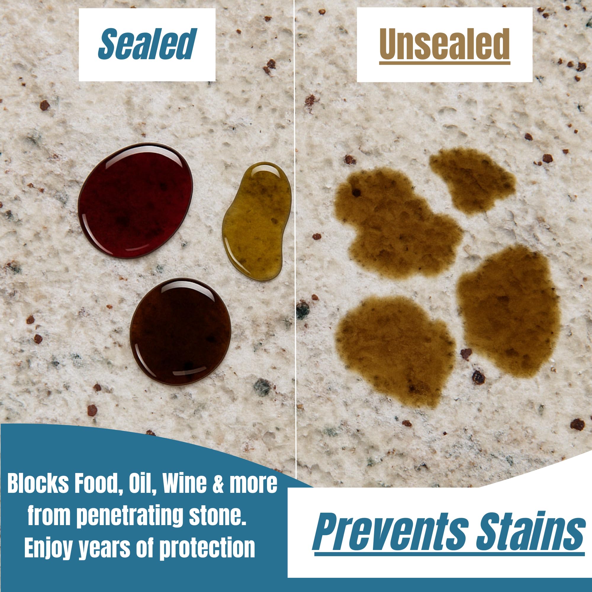 Black Diamond Stoneworks impregnator closeup highlights professional-grade protection.