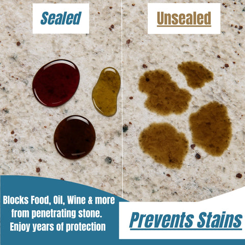 Black Diamond Stoneworks impregnator closeup highlights professional-grade protection.