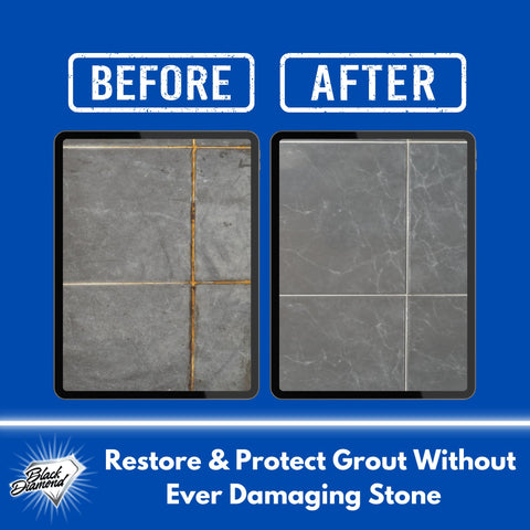 Black Diamond Stoneworks Ultimate Grout Cleaner cap detail showing an easy-to-pour design