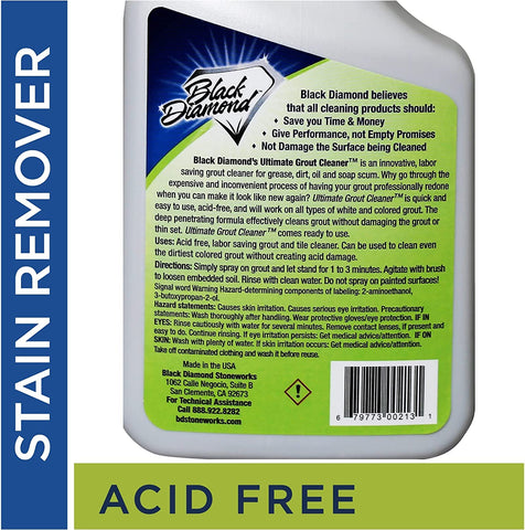 Kitchen use proves versatile cleaning power with Black Diamond Stoneworks grout cleaner.
