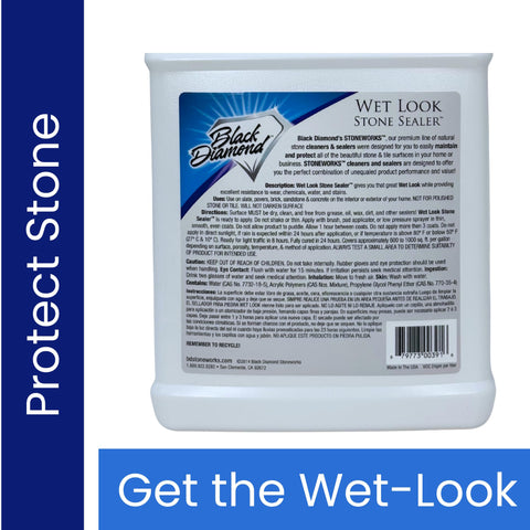 Black Diamond Wet Look Sealer on concrete pavers enhances color with a clear gloss