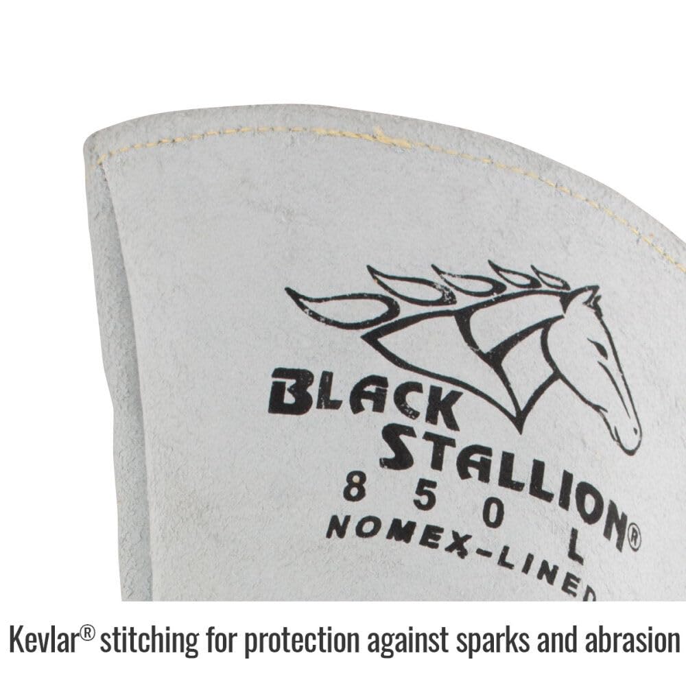 Back view of Black Stallion 850 elkskin glove with Nomex lining.