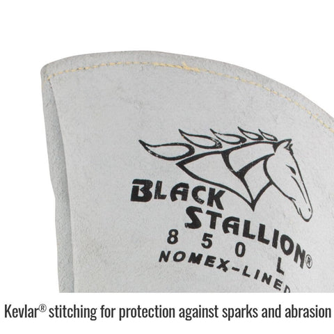 Back view of Black Stallion 850 elkskin glove with Nomex lining.