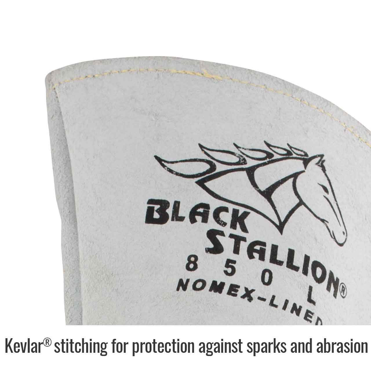 Black Stallion 850 elkskin stick glove highlighting the reinforced thumb strap.