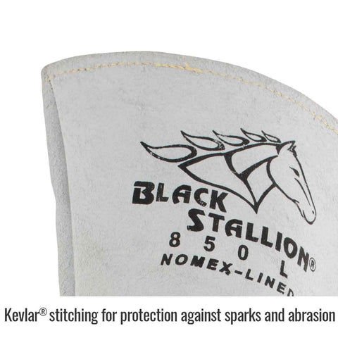 Black Stallion 850 elkskin stick glove highlighting the reinforced thumb strap.