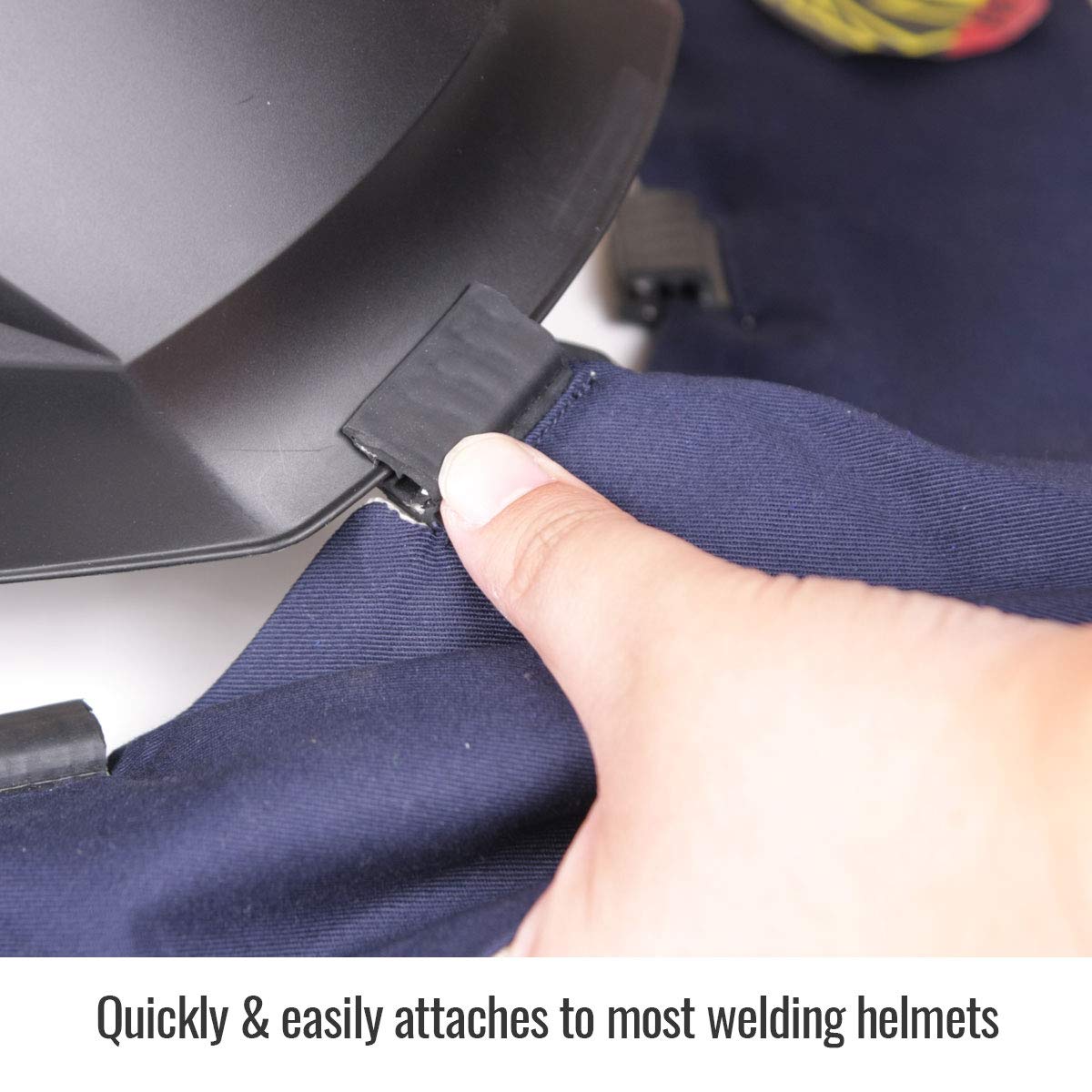 Black Stallion AH2140-NS helmet bib extended front panel reducing glare and shielding chest