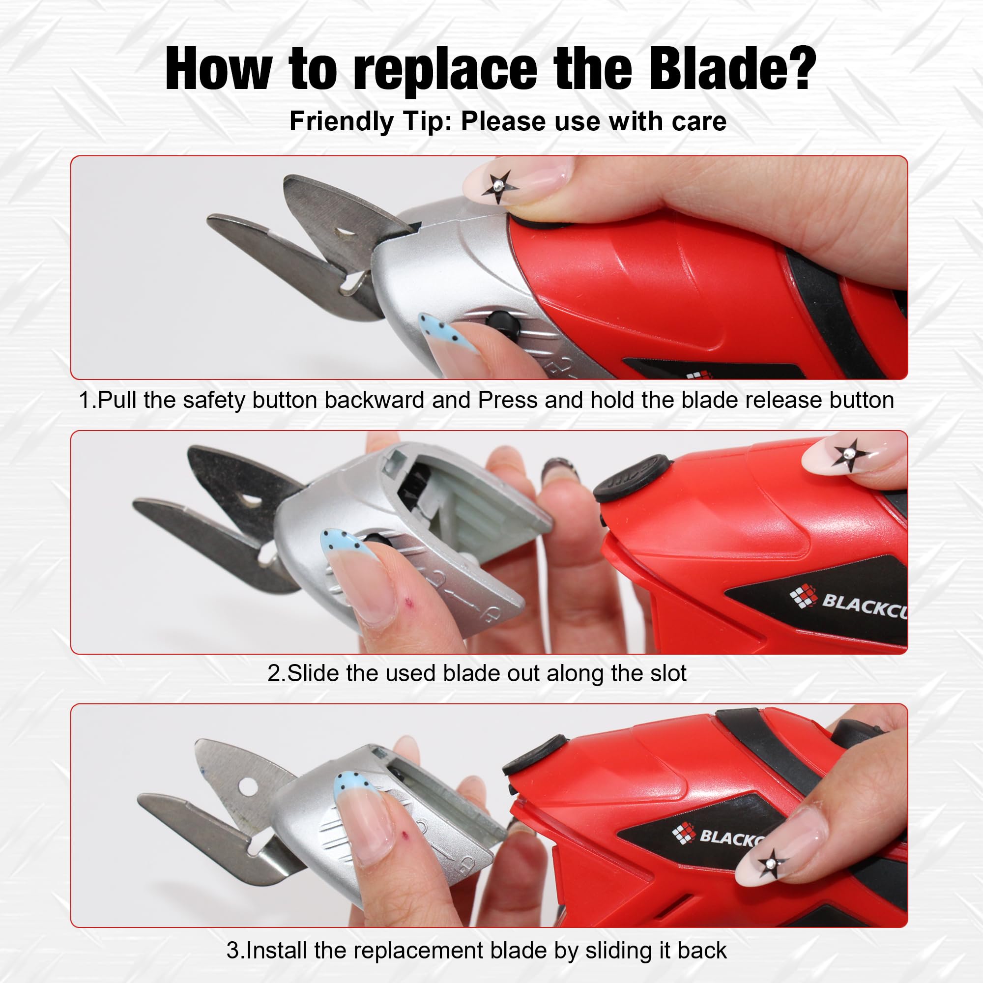 BLACKCUBE cordless electric scissors connected to USB charger for quick charging