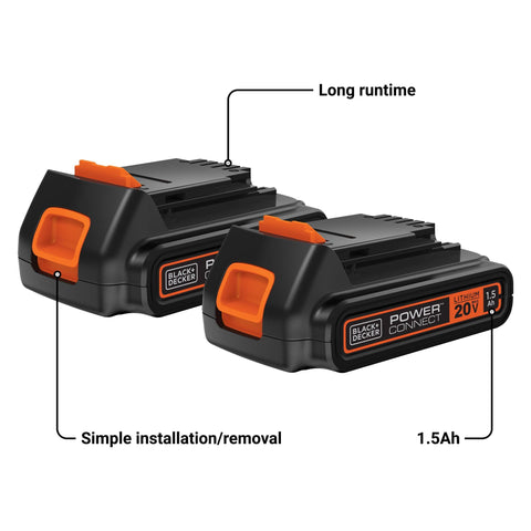 BLACK+DECKER battery in use powering a DIY tool on the job.