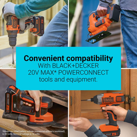 BLACK+DECKER 2-pack with secure release latch for easy tool swaps.