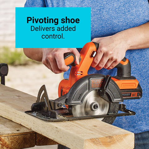 BLACK+DECKER circular saw with tool-free blade change for easy blade swaps