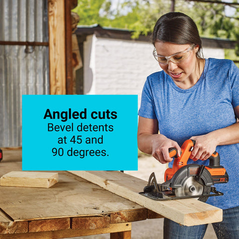 BLACK+DECKER circular saw with tool-free depth adjustment for quick setup