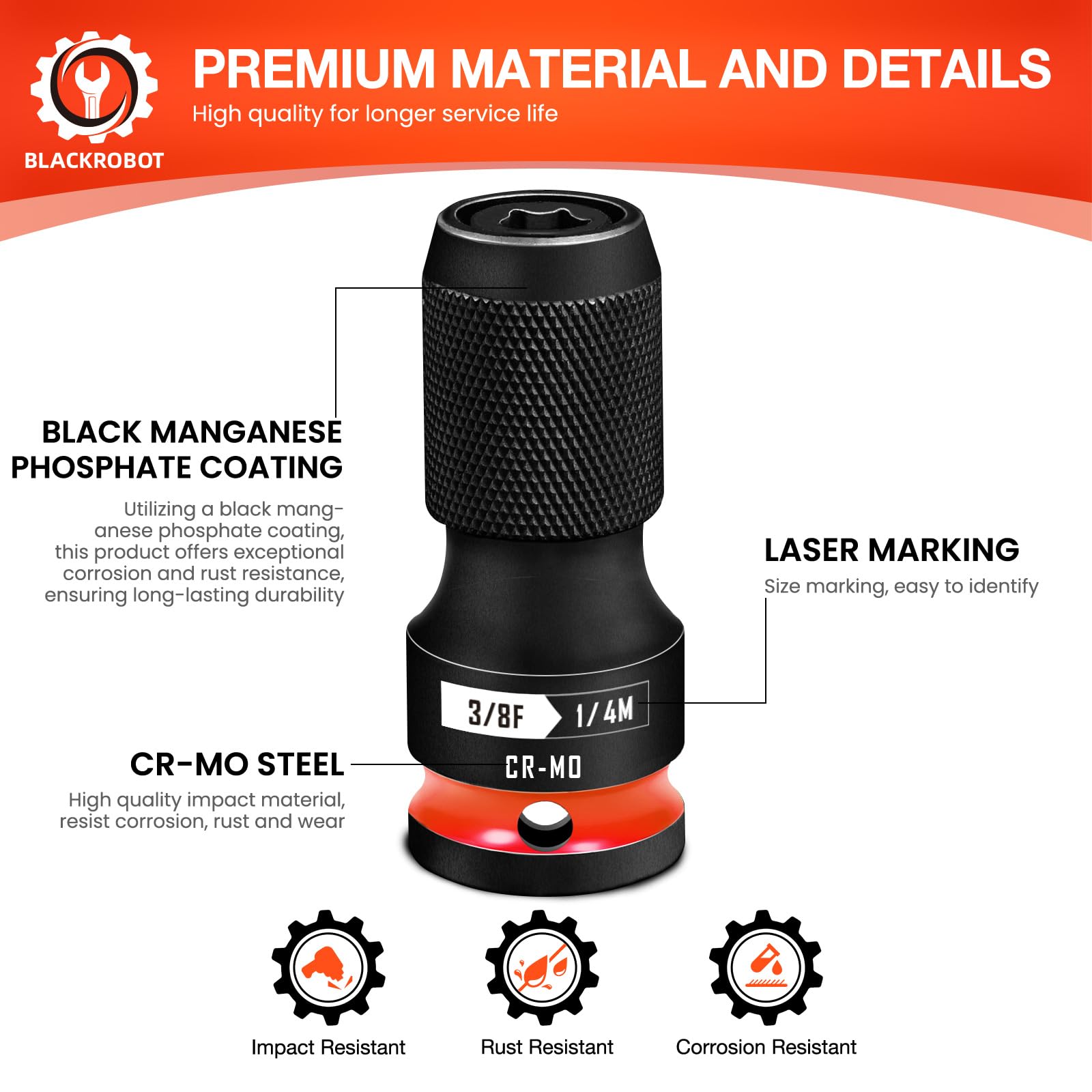 BLACKROBOT secure locking hex shanks minimize wobble during use.