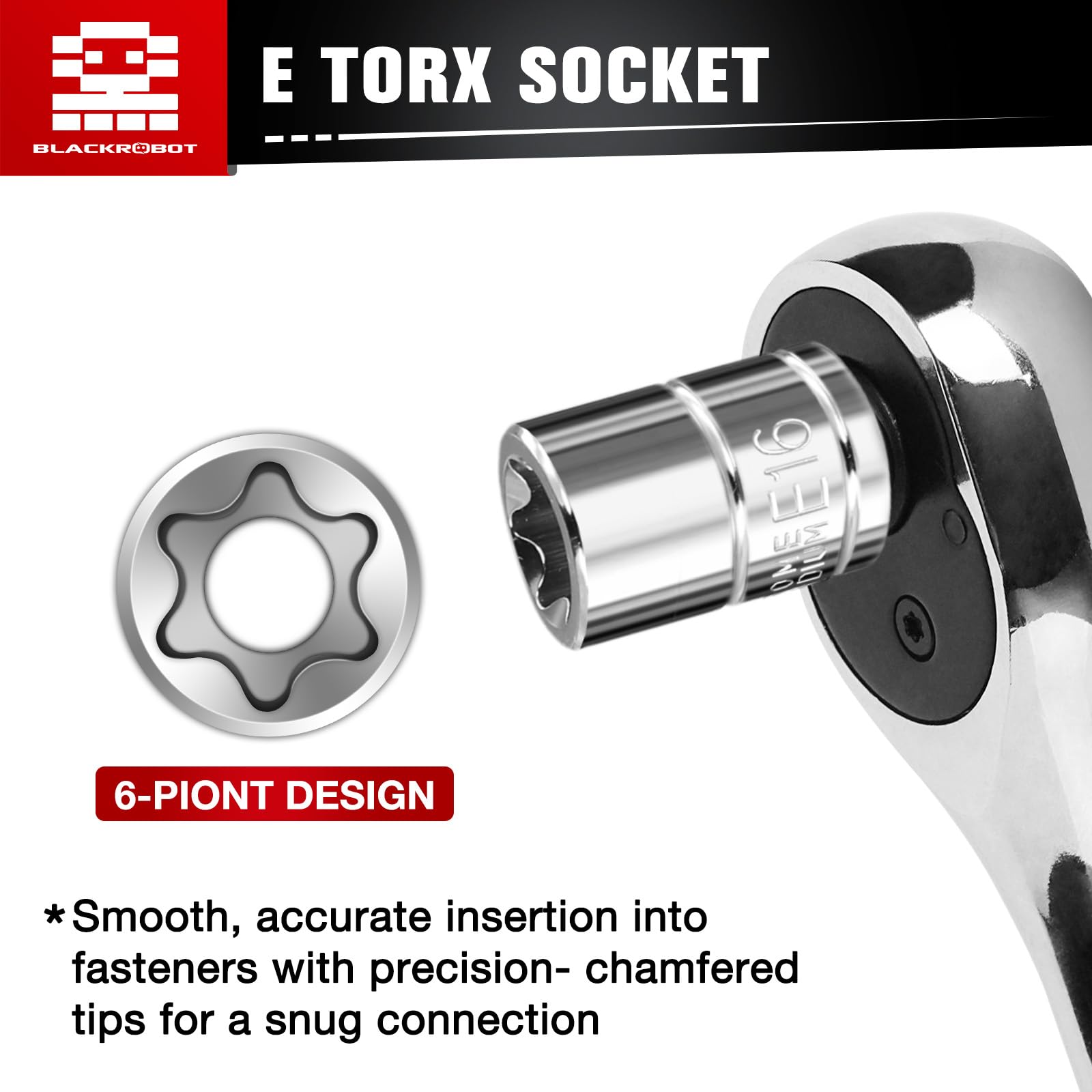 BLACKROBOT external torx sockets E4 to E24 in sturdy holder