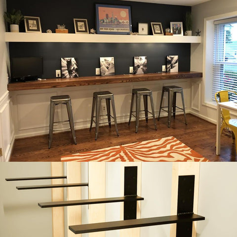 Blactea bracket supporting a dishwasher or countertop in a kitchen setup