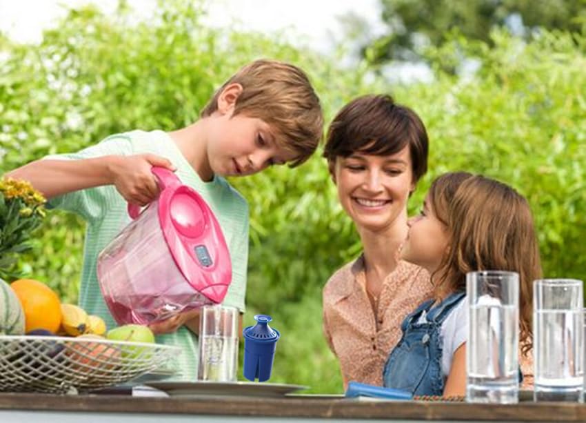 BlanKade Elite water filter fits Brita pitchers and compatible dispensers.