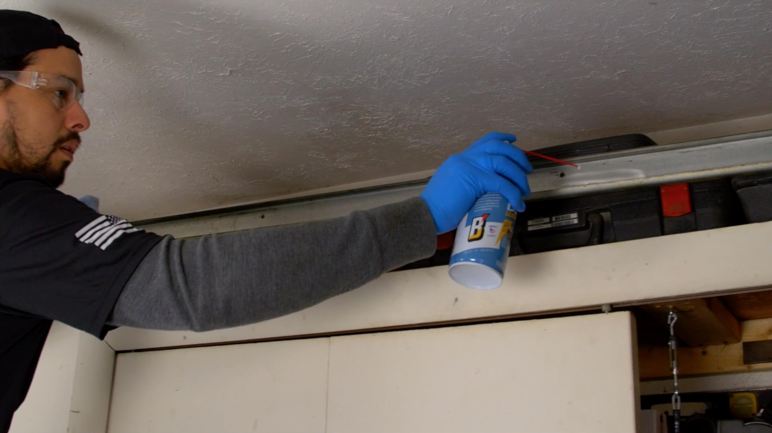 Direct spray on tracks with Blaster to prevent sticking.