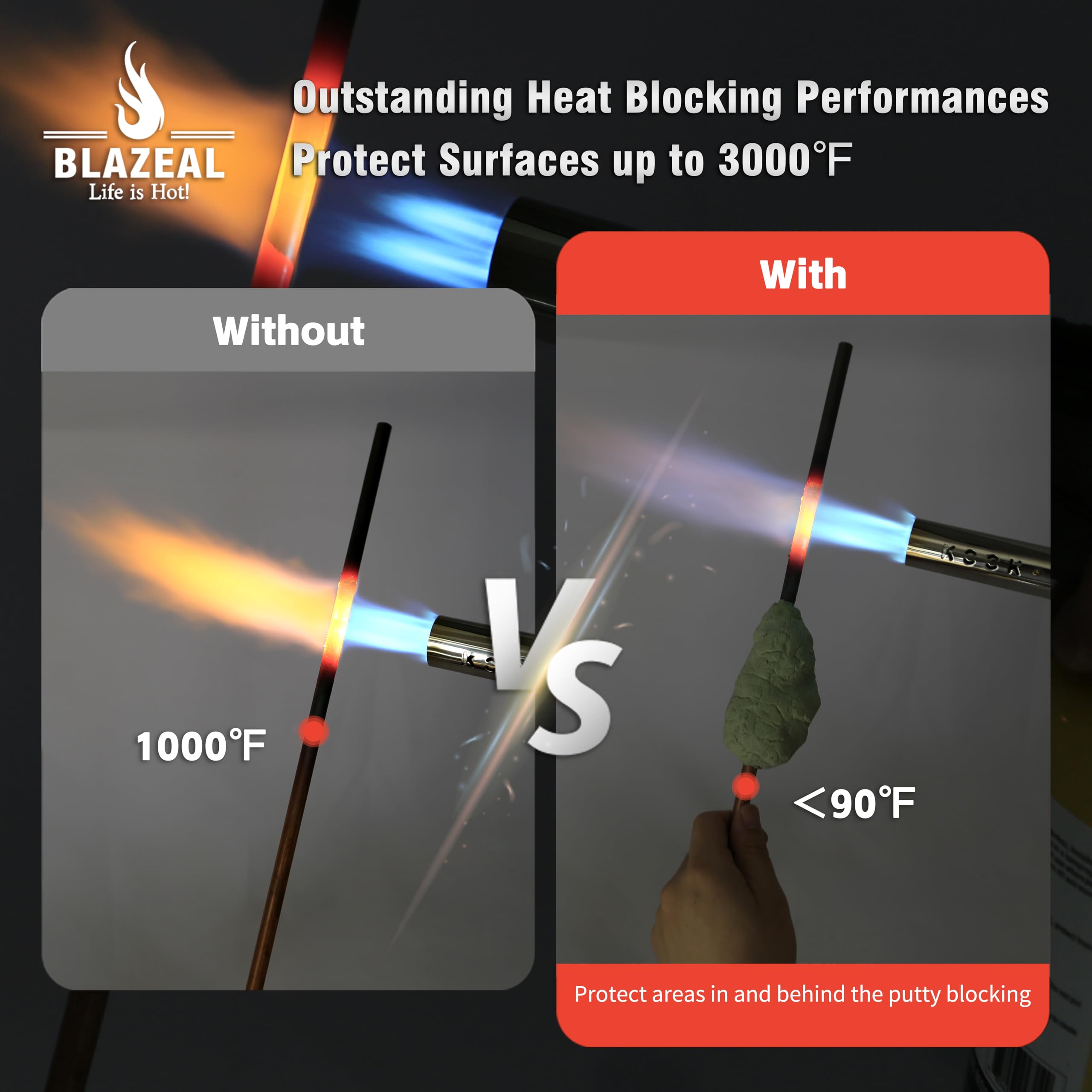 BLAZEAL moldable heat shield on pipes showing precise fit and clean application.