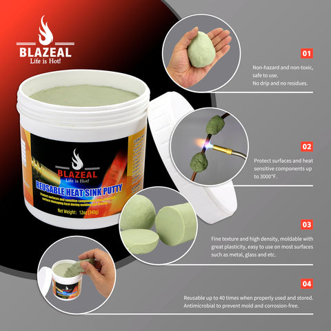 BLAZEAL universal-compatibility putty used with oxy-fuel and arc welding for versatile protection.