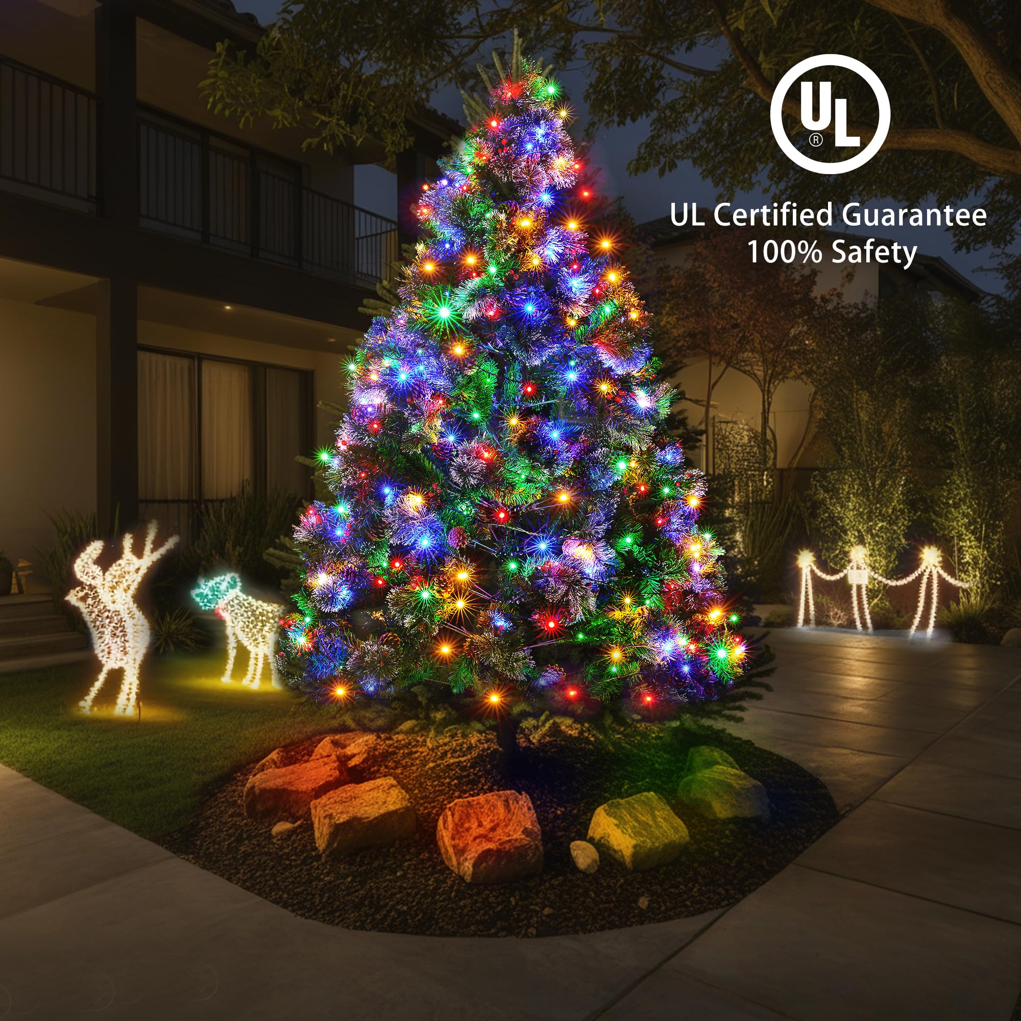 BlcTec waterproof LED string withstands rain and snow for durable outdoor décor.