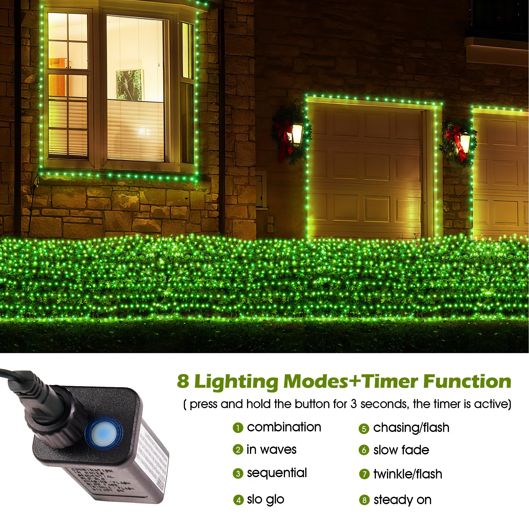 BlcTec waterproof net lights withstand outdoor conditions for year-round use