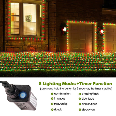 BlcTec waterproof outdoor net lights withstand weather for year-round holiday use.