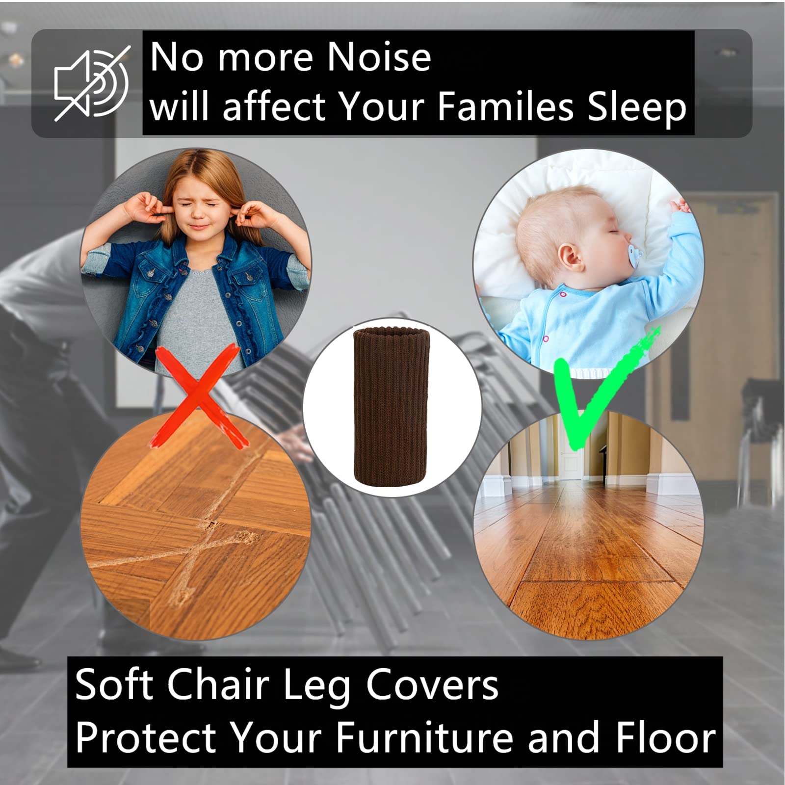 BLENDNEW chair leg socks easy install fit most furniture legs.