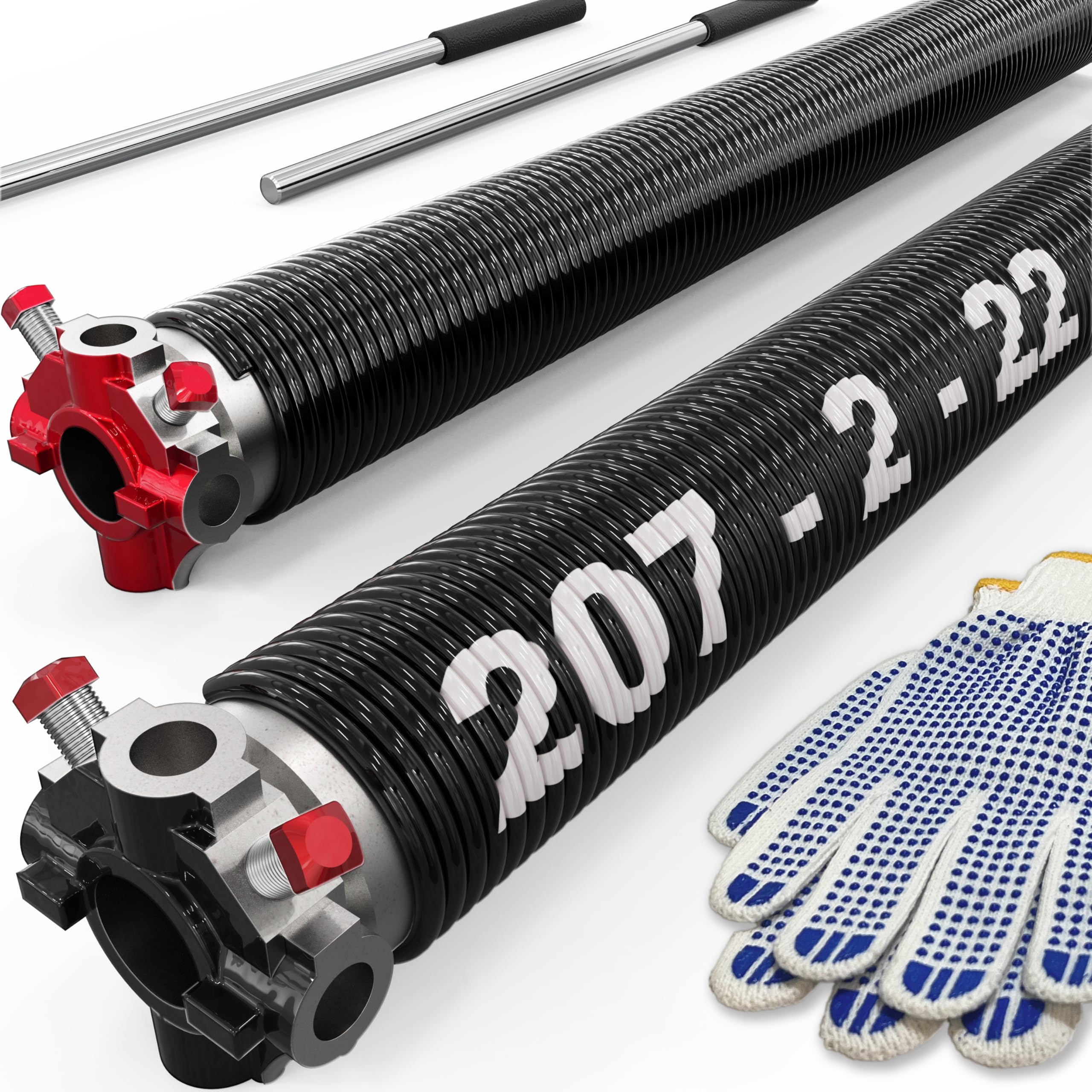 Blesseras torsion springs kit for balanced left-right operation and smooth door movement.