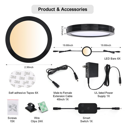 BlessingLux app-controlled puck light for phone-based brightness and temperature adjustments