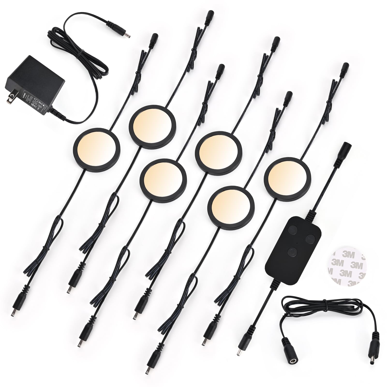 BlessingLux LED puck light kit under cabinet for bright, even kitchen illumination
