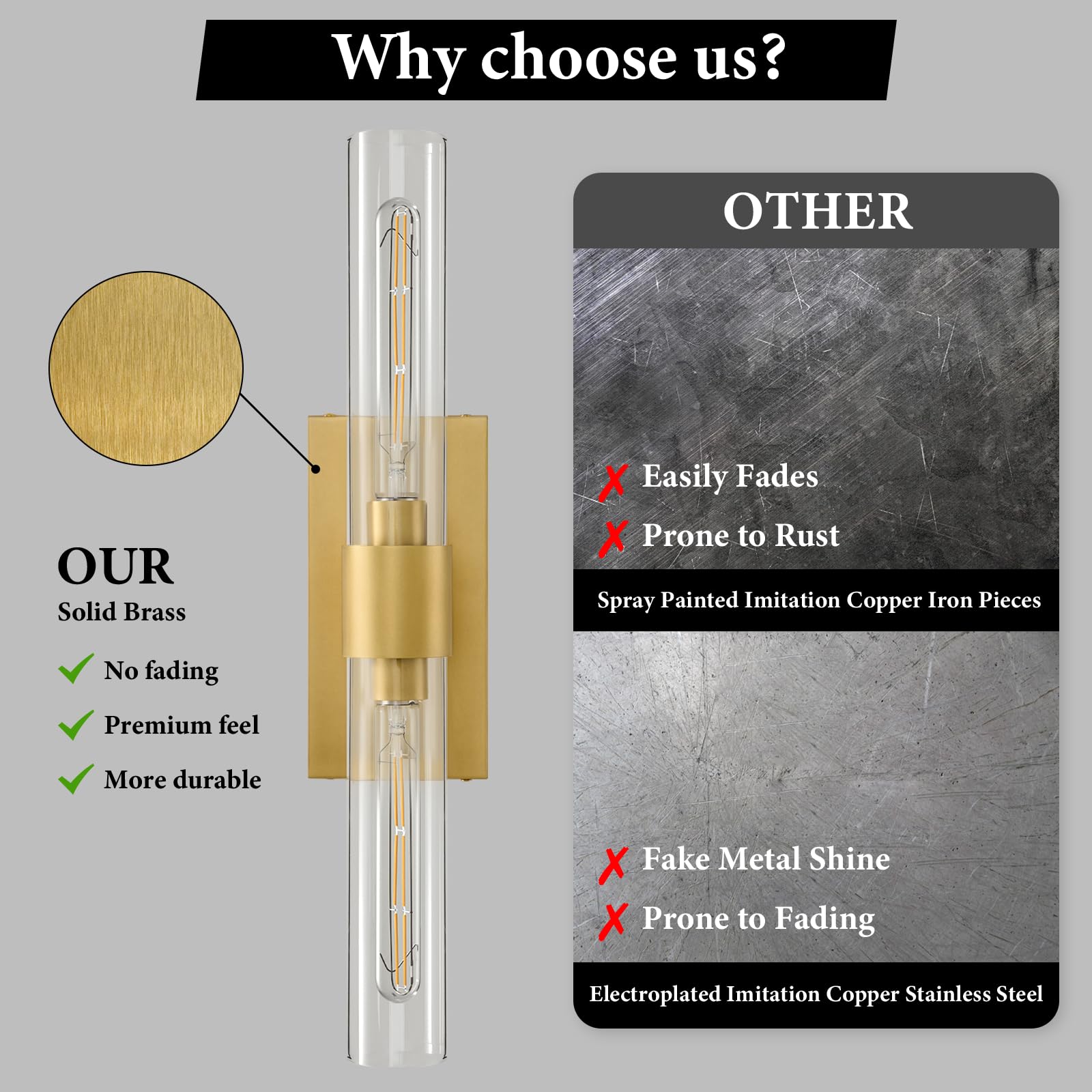 BlesULuk Anti-oxidation brass frame with lasting shine