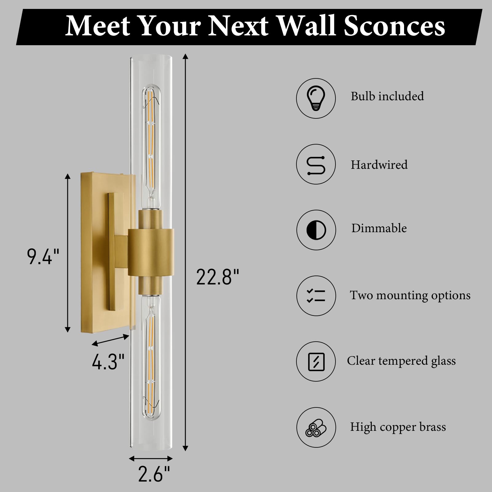 BlesULuk Bathroom and hallway light near vanity or stairs