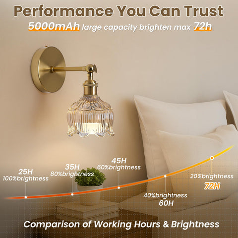 BlesULuk brass finish wall sconce assembly with durable hardware