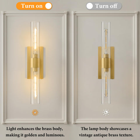 BlesULuk Clear glass tube vanity light brightening mirrors