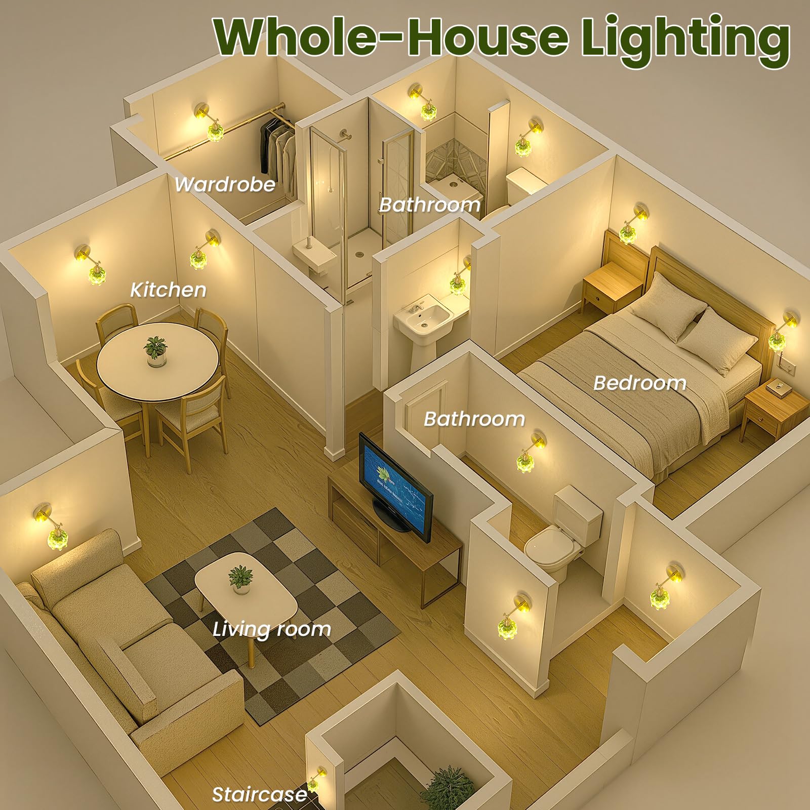 BlesULuk stairway hallway lighting with warm glow and timer