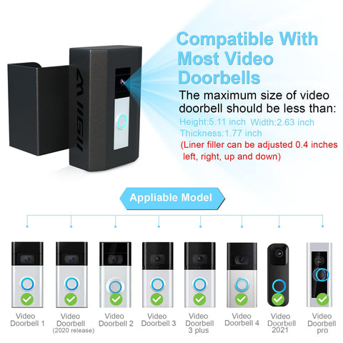 Bleu Clair metal doorbell mount installation demonstrates screw-free setup.